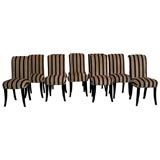 STUNNING SET OF 10 TOMMI PARZINGER DINNING CHAIRS.