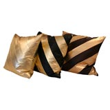 Striped Leather pillows