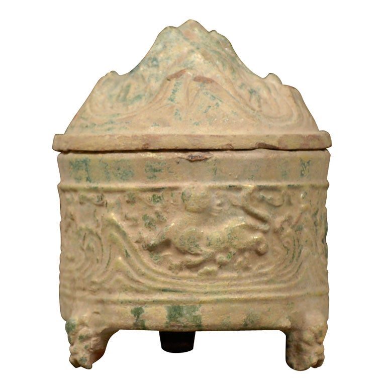 Chinese Han Dynasty Hill Burner with cover For Sale