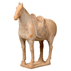 Antique Chinese Tang Horse on stand from Western China