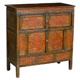 Antique Tibetan chest made from Pine wood