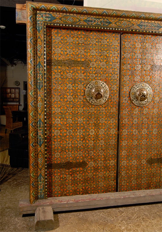 19th Century Tibetan Doors with original knockers For Sale