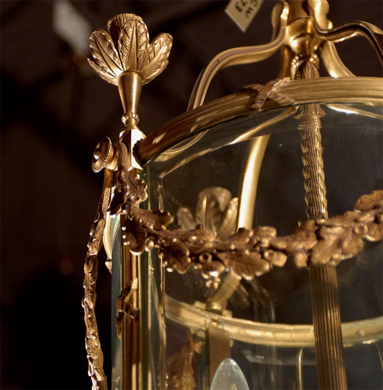 Gilt bronze lantern In Excellent Condition For Sale In Atlanta, GA