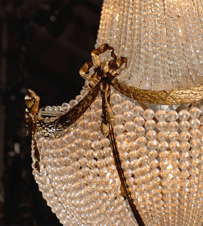 Antique Chandelier.  Basket style chandelier In Excellent Condition In Atlanta, GA
