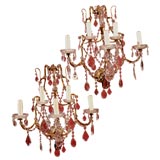Impressive pair of Venetian wall sconces