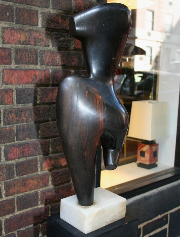 Mid-20th Century Brumme Sculpture Mid Century Modern Abstract Torso carved wood 1946 For Sale