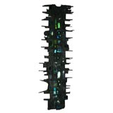 An Illuminated Brutalist Wall Sculpture signed J. Dewaele