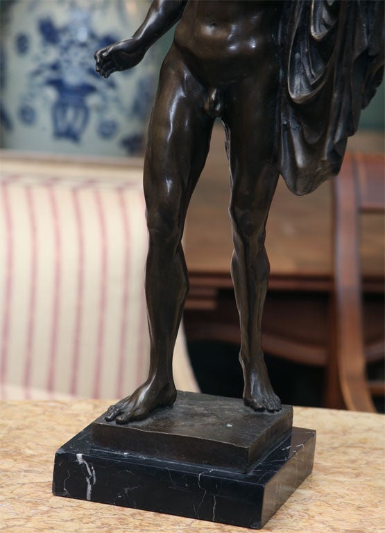 Italian A BRONZE STATUE OF APOLLO BELVEDERE  SIGNED 
