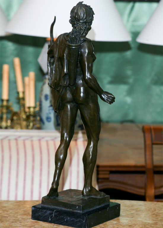A BRONZE STATUE OF APOLLO BELVEDERE  SIGNED 