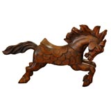 Hand-Carved Solid Wood Horse