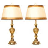 Pair of Traditional Brass Lamps