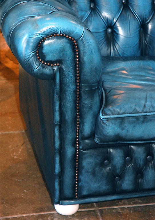 chesterfield chair blue