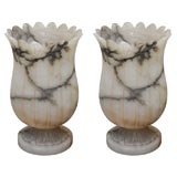 A Pair of Italian Alabaster Table Lamps