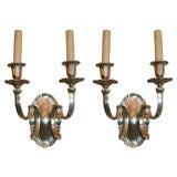 American nickel plated two-light sconces
