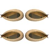 Set of four bone and brass mirrors in the style of Karl Springer