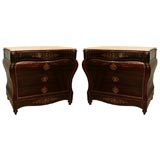 Antique A Pair of Intricately Inlaid Rosewood  Commodes