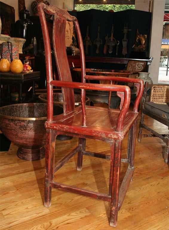 Pr of Chinese 19th Century Country Arm Chairs