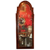 Queen Anne Walnut and Etched Glass Mirror