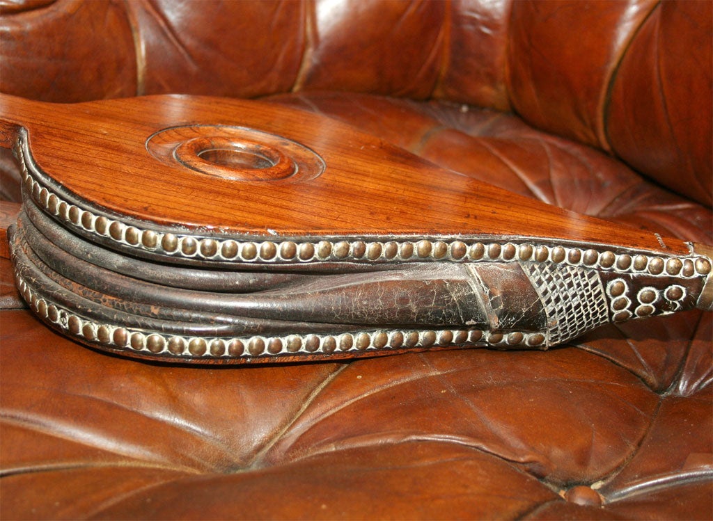 Late 18th Century Georgian Elm and Studded Leather Bellows