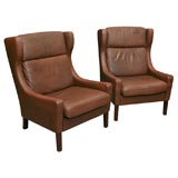 Pair of Danish Modern Wingback Chairs