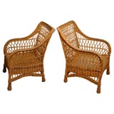Vintage Pair of Bar Harbor Wicker Chairs