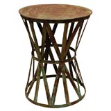 Distressed Iron End Table