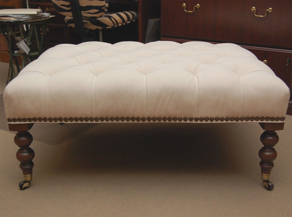 tufted tall leg ottoman