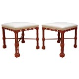 Pair of Chinoiserie Style Benches