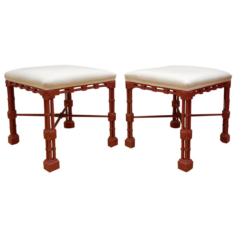Pair of Chinoiserie Style Benches
