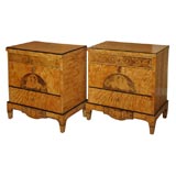 Exceptional Pair of Late 18th Century Baltic Flame Birch Commode
