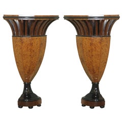 Pair of Early 19th Century Walnut Viennese Corner Pedestals