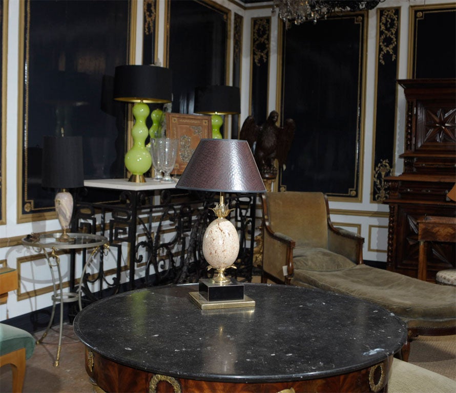 Marble and bronze base lamp, possibly La Maison Charles