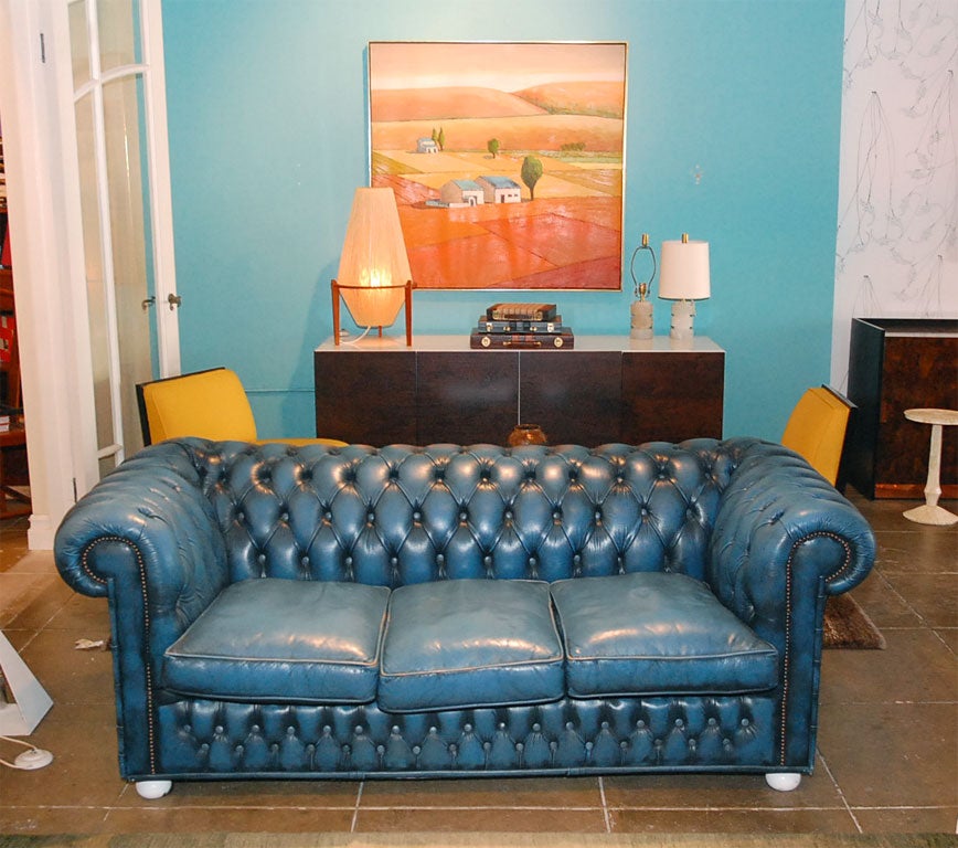 American Vintage Leather Chesterfield Sofa
