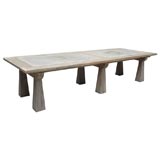 Wood and Blue Stone Table