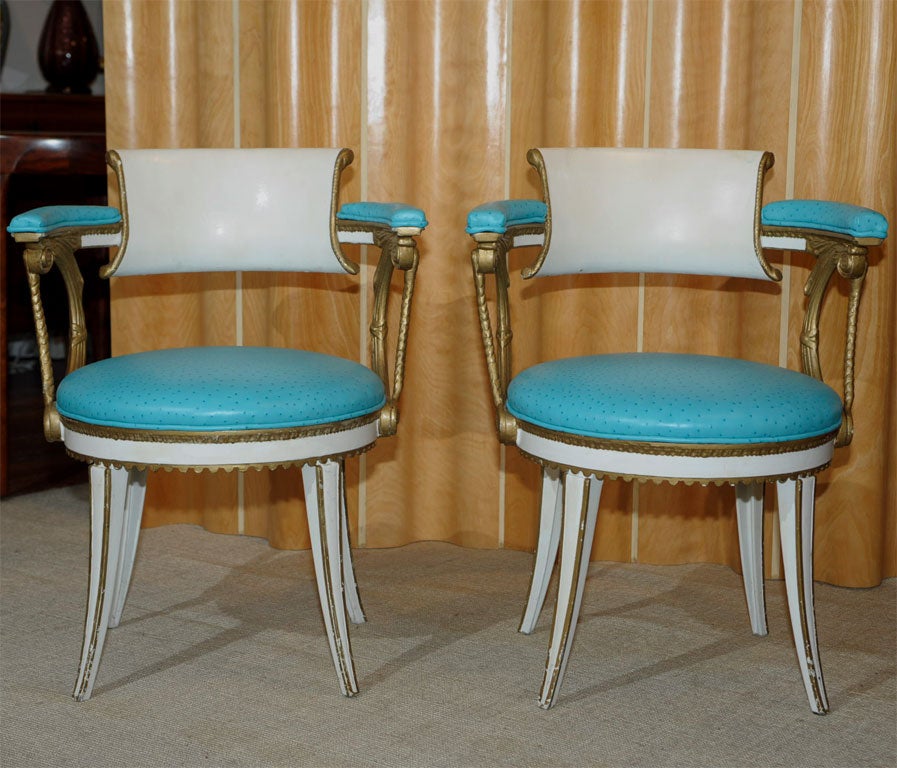 American Dorothy Draper Armchairs from Fairmont Hotel