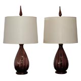 Pair of Italian Purple Table Lamps