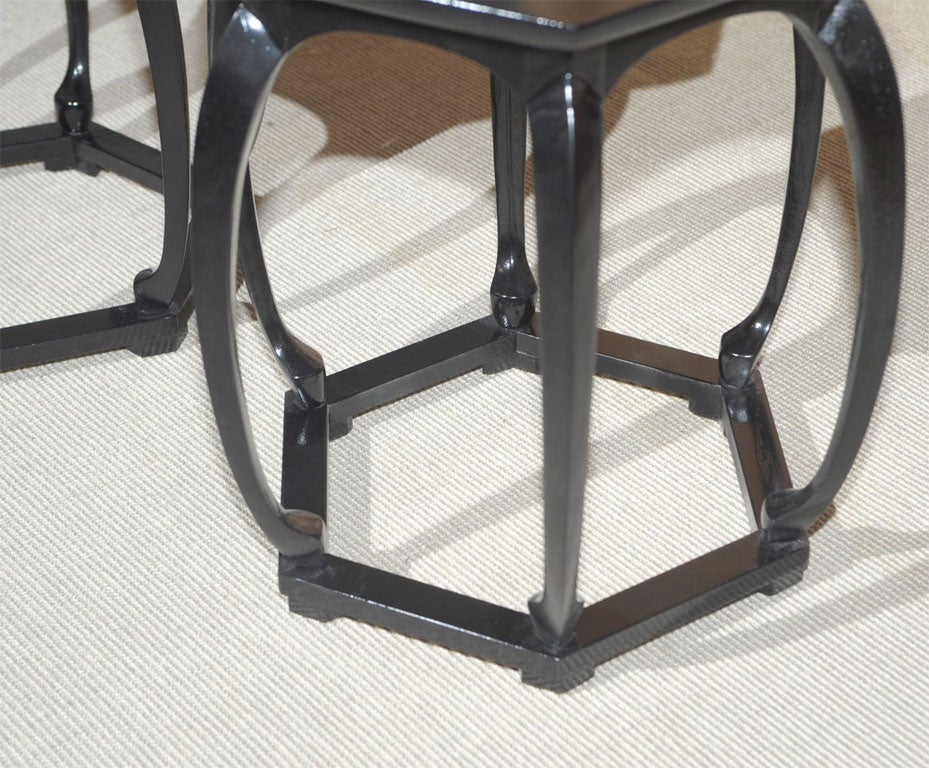 Mid-20th Century Pair of Baker Drum tables