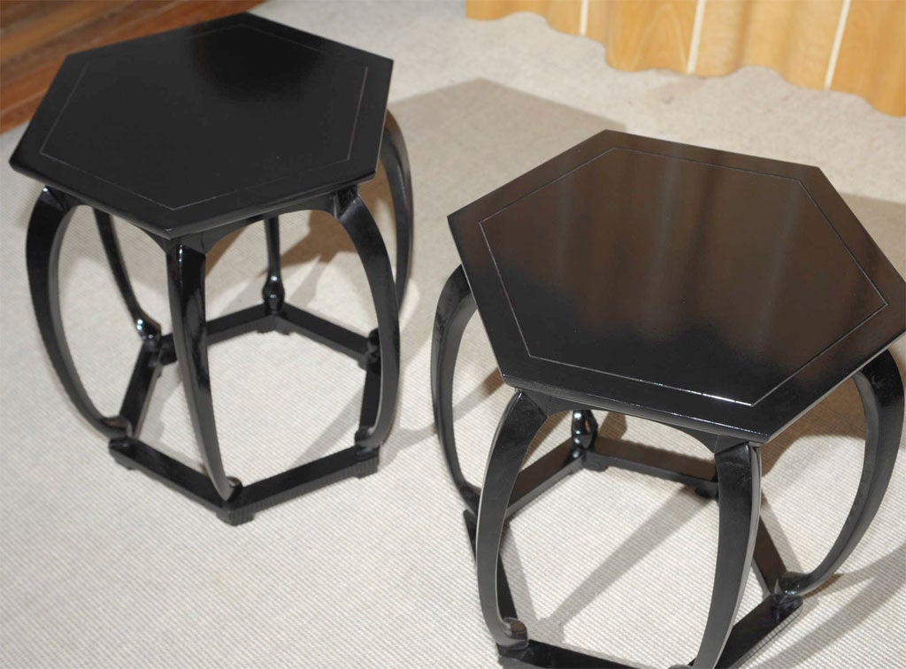 Pair of Baker Drum tables 1