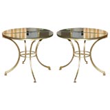 Pair of Gilt Metal Mirrored Consoles