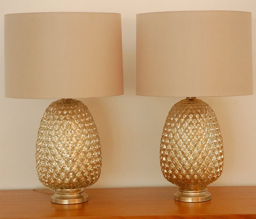 Large Pineapple Mercury Glass Lamps