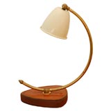 French Leather Desk Light