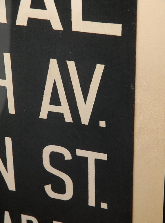 20th Century Vintage NY Subway Sign