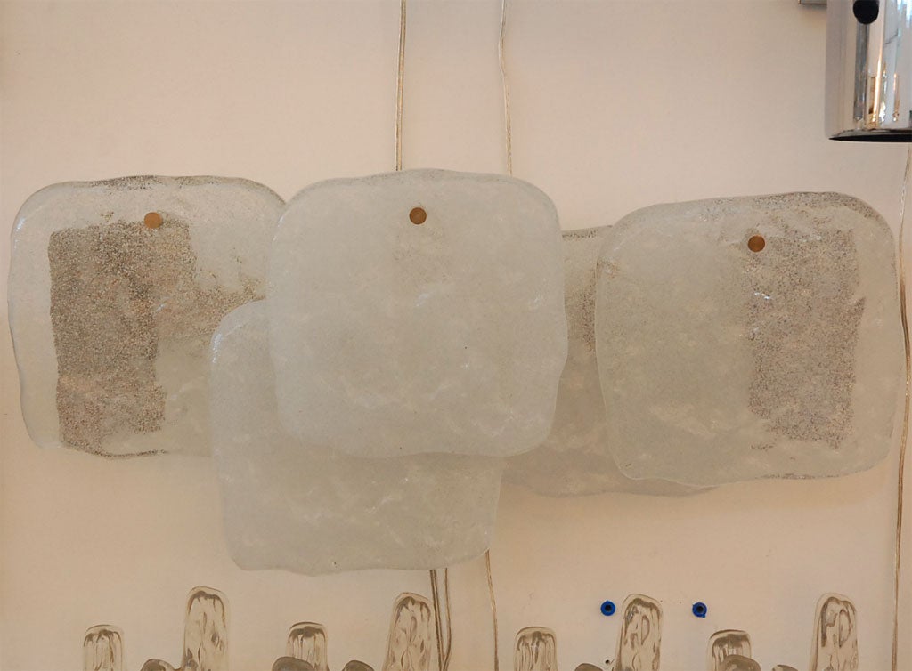 Austrian sconce with 5 glass squares over-lapping with nickel arms .  Perfect for over a powder room sink!