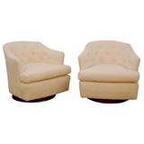 Milo Baughman Style Swivel Chairs