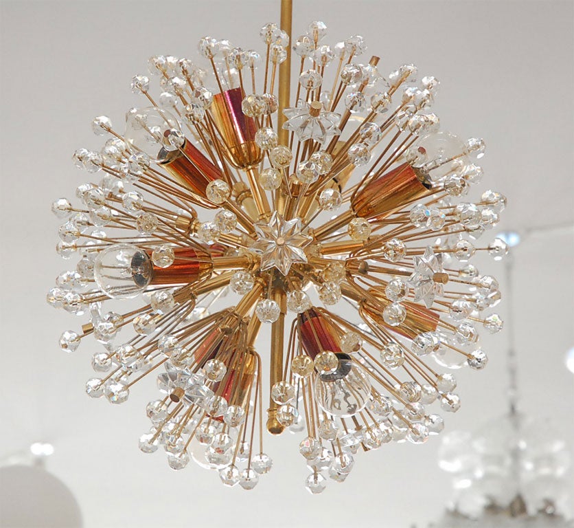 Brass Austrian Sputnik Ceiling Light