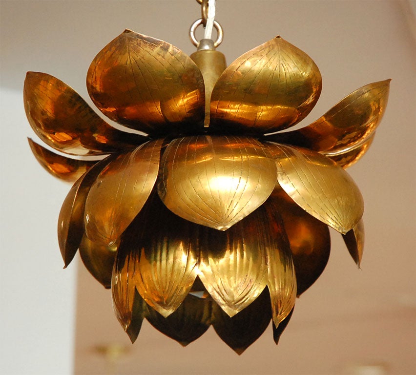 brass lotus pendant