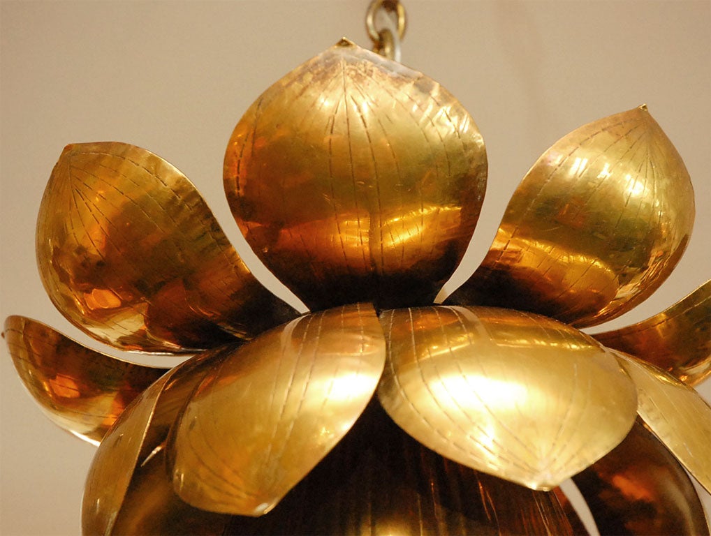 Brass Lotus Chandelier 1