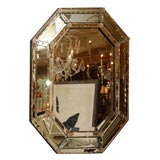 Octagonal Venetian Mirror with Etched and Beveled Glass