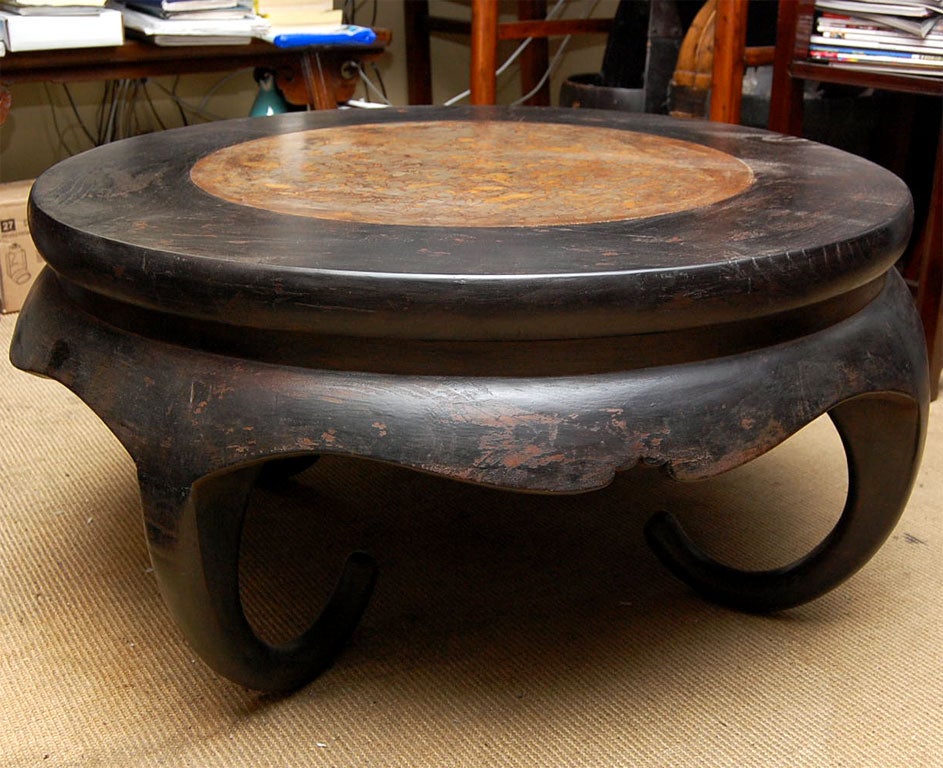 Mid-late 19th century. Qing Dynasty Shanxi tea table with carved legs.