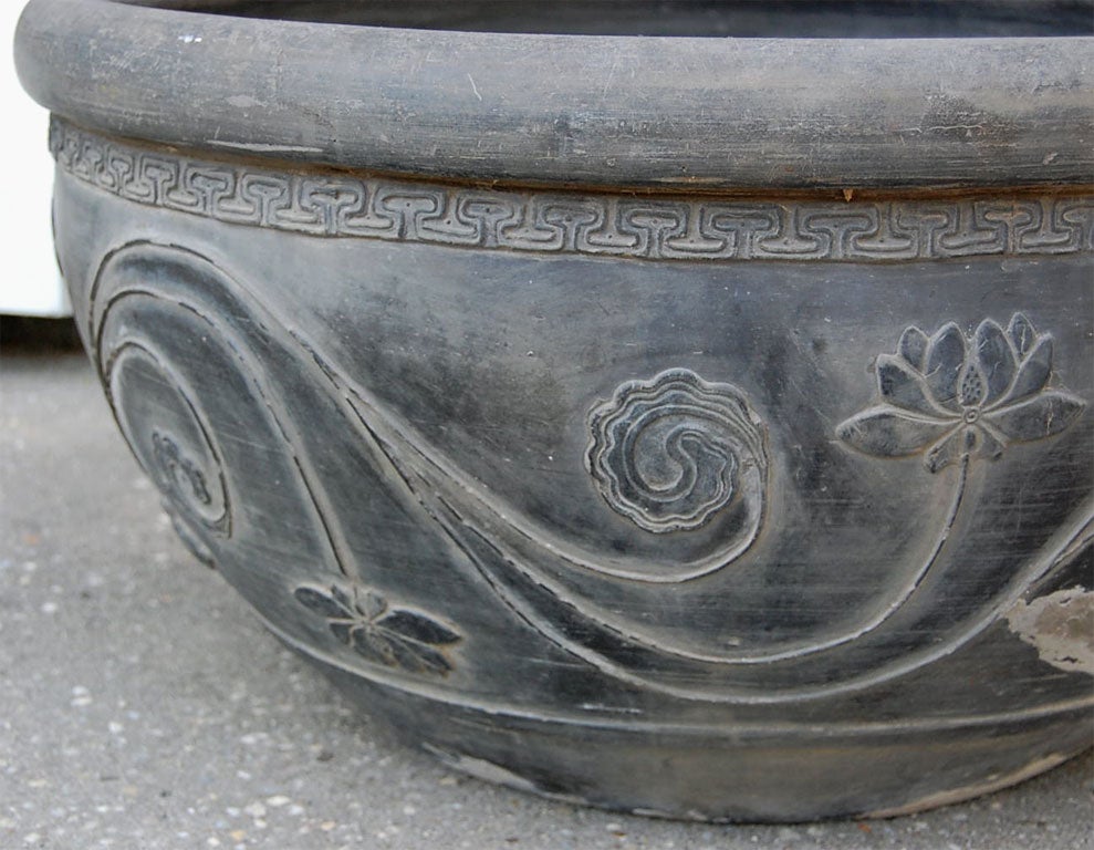 Chinese Mid to Late 19hC. Q'ing Dynasty Shanxi Sculpted Planter  For Sale